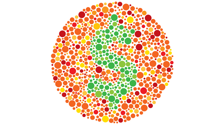 Den mest normale form for farveblindhed er rød-grøn farveblindhed, hvilket gør, at man har svært ved at skelne mellem rød og grøn.